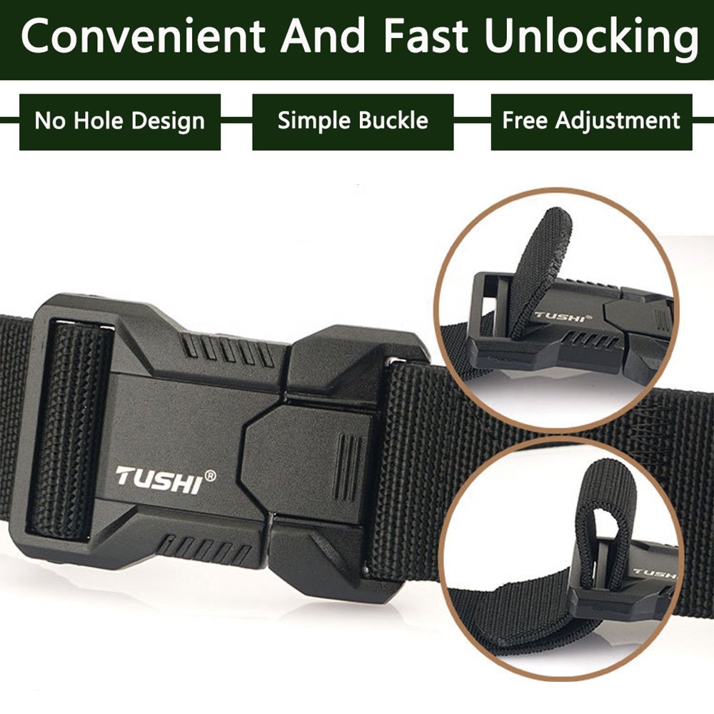 TUSHI Wholesale Nylon Belt Adjustable Quick Release Buckle Cinturon Tactico Negros Battle Duty Men Metal Buckle Tactical Belt