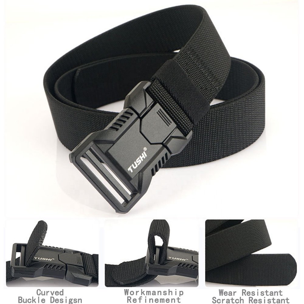TUSHI Wholesale Nylon Belt Adjustable Quick Release Buckle Cinturon Tactico Negros Battle Duty Men Metal Buckle Tactical Belt