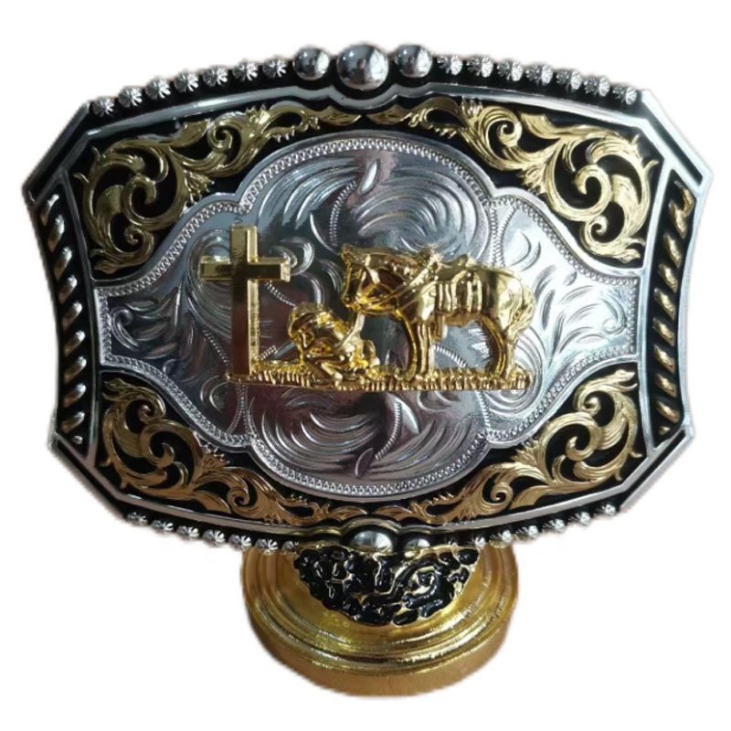 Initial Texas Cowboy Large Belt Buckle Western Cowboy Handmade Metal Bull Belt Buckle Small for Men Women