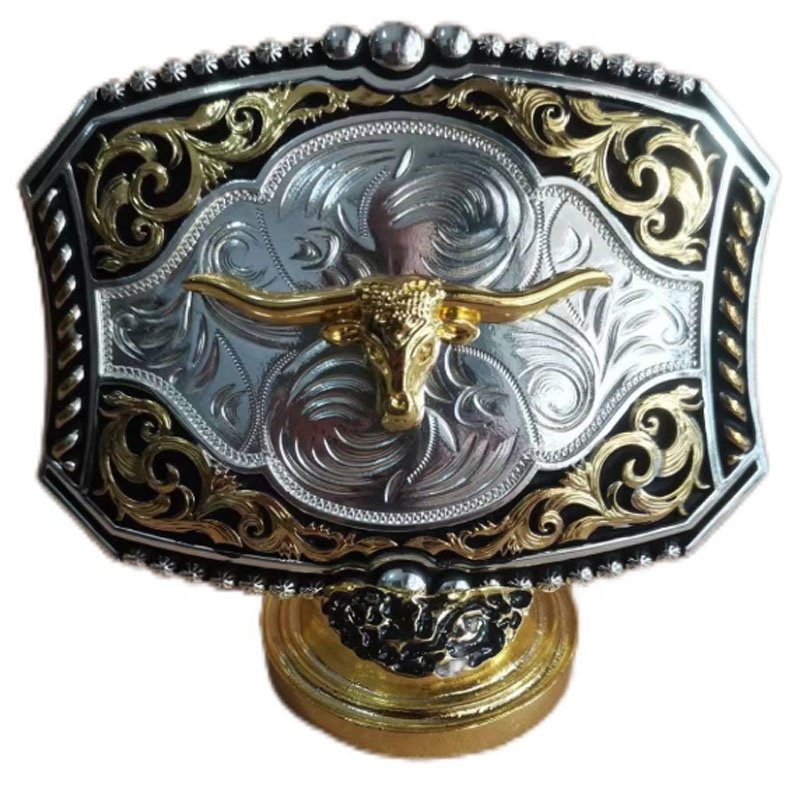 Initial Texas Cowboy Large Belt Buckle Western Cowboy Handmade Metal Bull Belt Buckle Small for Men Women