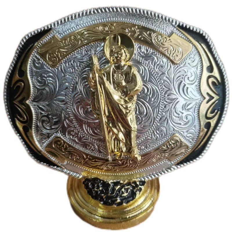 Initial Texas Cowboy Large Belt Buckle Western Cowboy Handmade Metal Bull Belt Buckle Small for Men Women