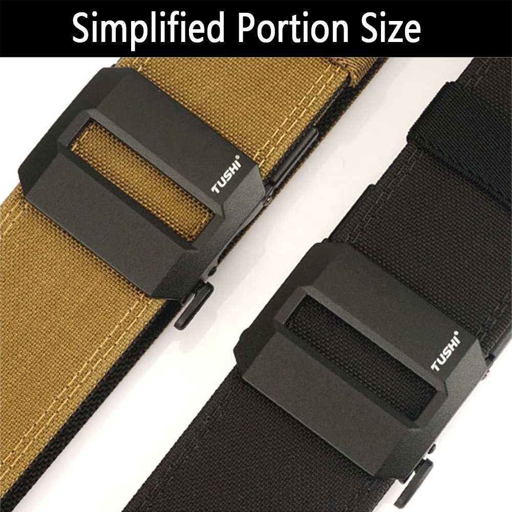 TUSHI 1000D Nylon Waist metal automatic Buckle Adjustable Fabric Tactical Belt Training Waist Nylon Fabric Ratchet Belts Factory