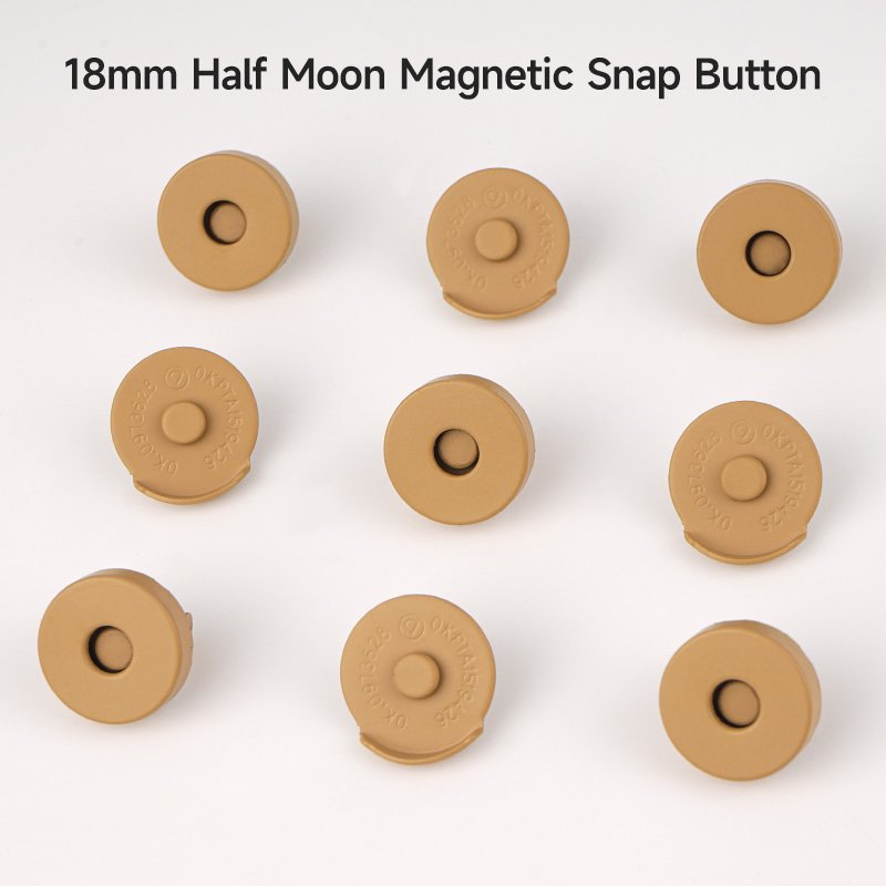 Handbag Hardware 18mm Metal Magnetic Buckle Magnets Button Snap Strong Half Moon Rivet Magnet Snaps Magnet Button for Bag