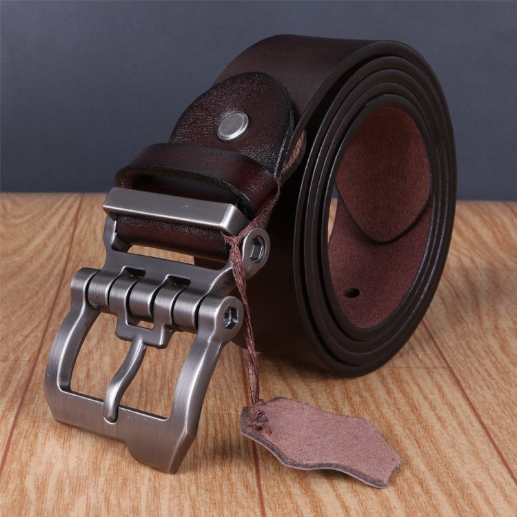 Best Selling Retro Men's Genuine Leather Belt Top Layer Pin Buckle Jeans Belt Direct Factory Outlet for Wholesale