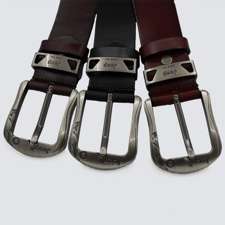 Best Selling Retro Men's Genuine Leather Belt Top Layer Pin Buckle Jeans Belt Direct Factory Outlet for Wholesale