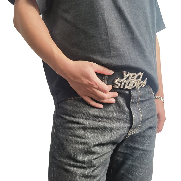 Custom Western Brand Fashion Letter-Shape Silver Metal Belt Fastener Men's Logo Alloy Buckle for Jeans