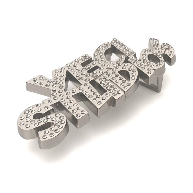 Custom Western Brand Fashion Letter-Shape Silver Metal Belt Fastener Men's Logo Alloy Buckle for Jeans