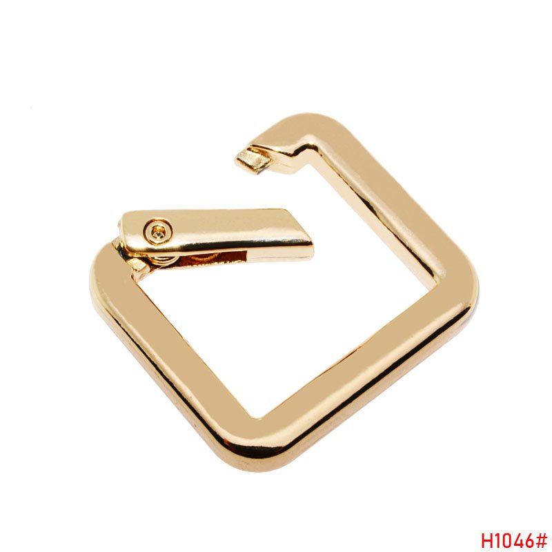 Snap Clip Openable O Ring Spring Ring Keyring Metal square Rings Keychain Trigger Snap Buckles
