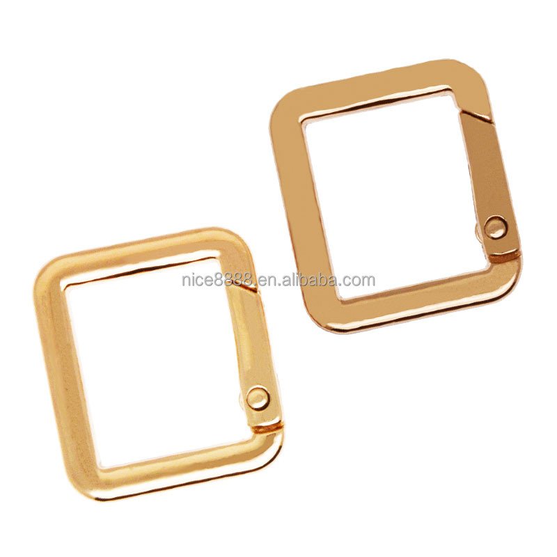 Snap Clip Openable O Ring Spring Ring Keyring Metal square Rings Keychain Trigger Snap Buckles
