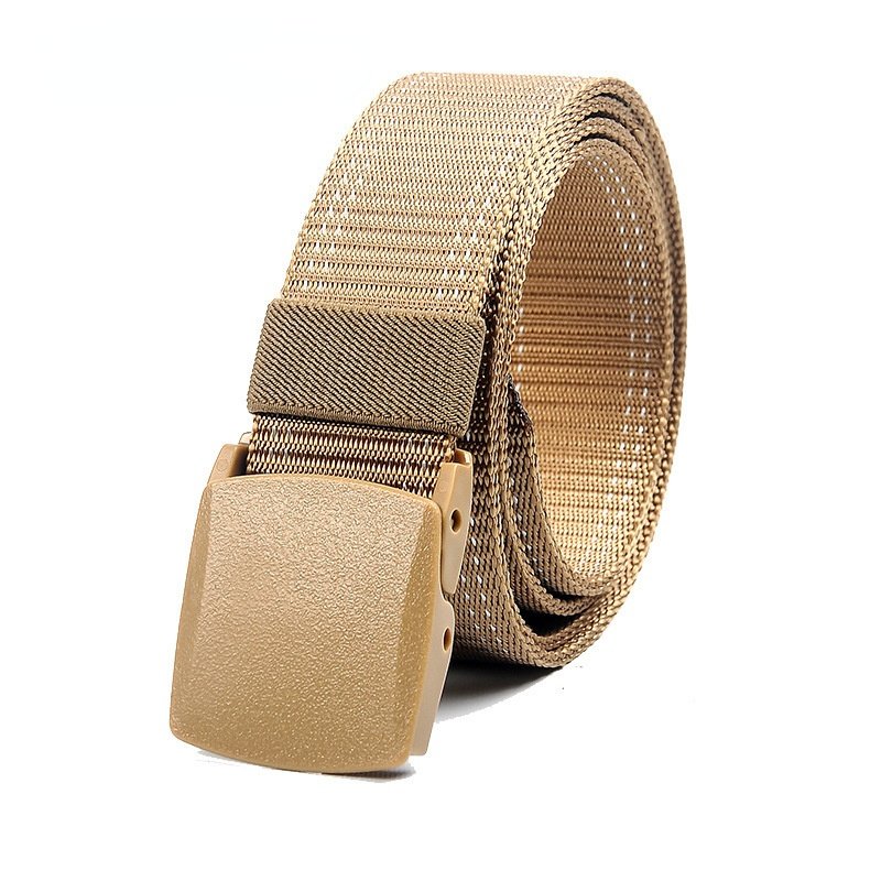 Wholesale quick-drying smooth buckle men's imitation nylon thickened security tactical casual breathable cheap canvas belt