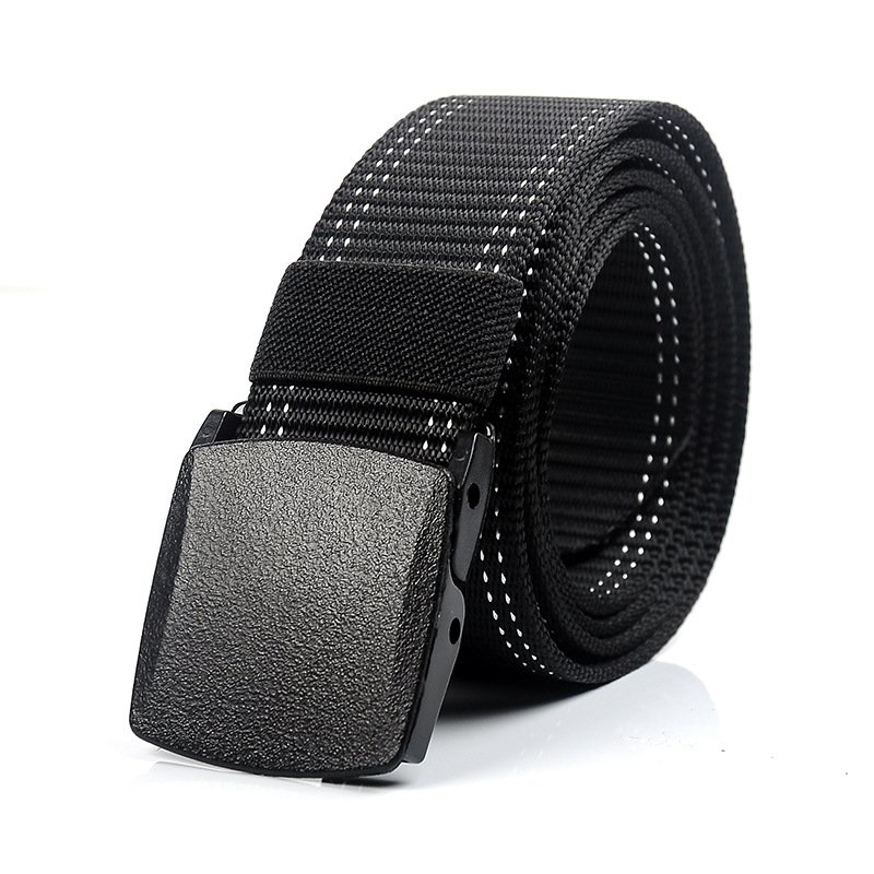 Wholesale quick-drying smooth buckle men's imitation nylon thickened security tactical casual breathable cheap canvas belt