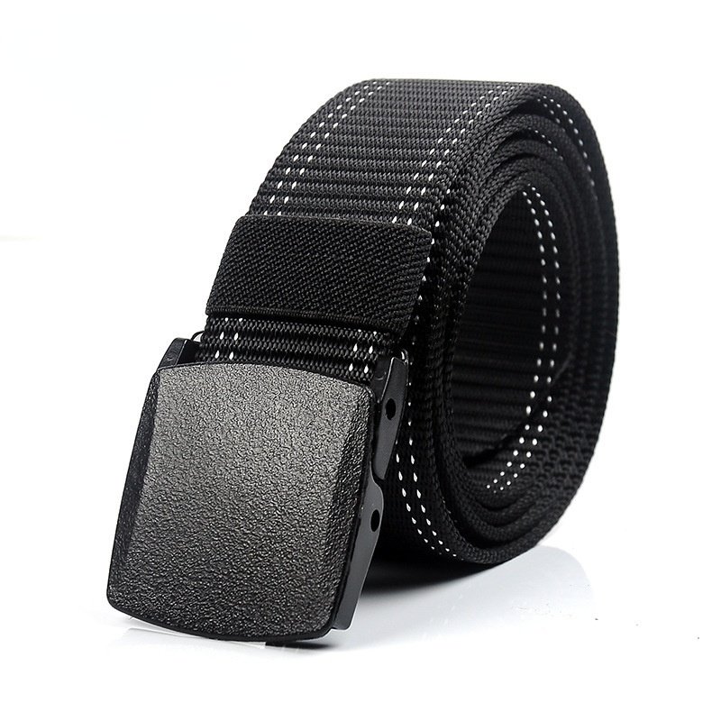 Wholesale quick-drying smooth buckle men's imitation nylon thickened security tactical casual breathable cheap canvas belt