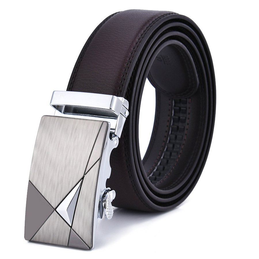 TXL380 High Quality Men Cowhide Genuine Leather Belt Automatic Alloy Buckle Belts Casual Adjustable Male Belts