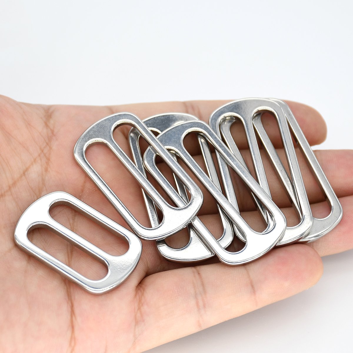 CLOXY Stainless Steel Adjustable Slider 25/32/38mm Stainless Steel Adjustment Tri-glide Buckle for Backpack Dog Collar Harness