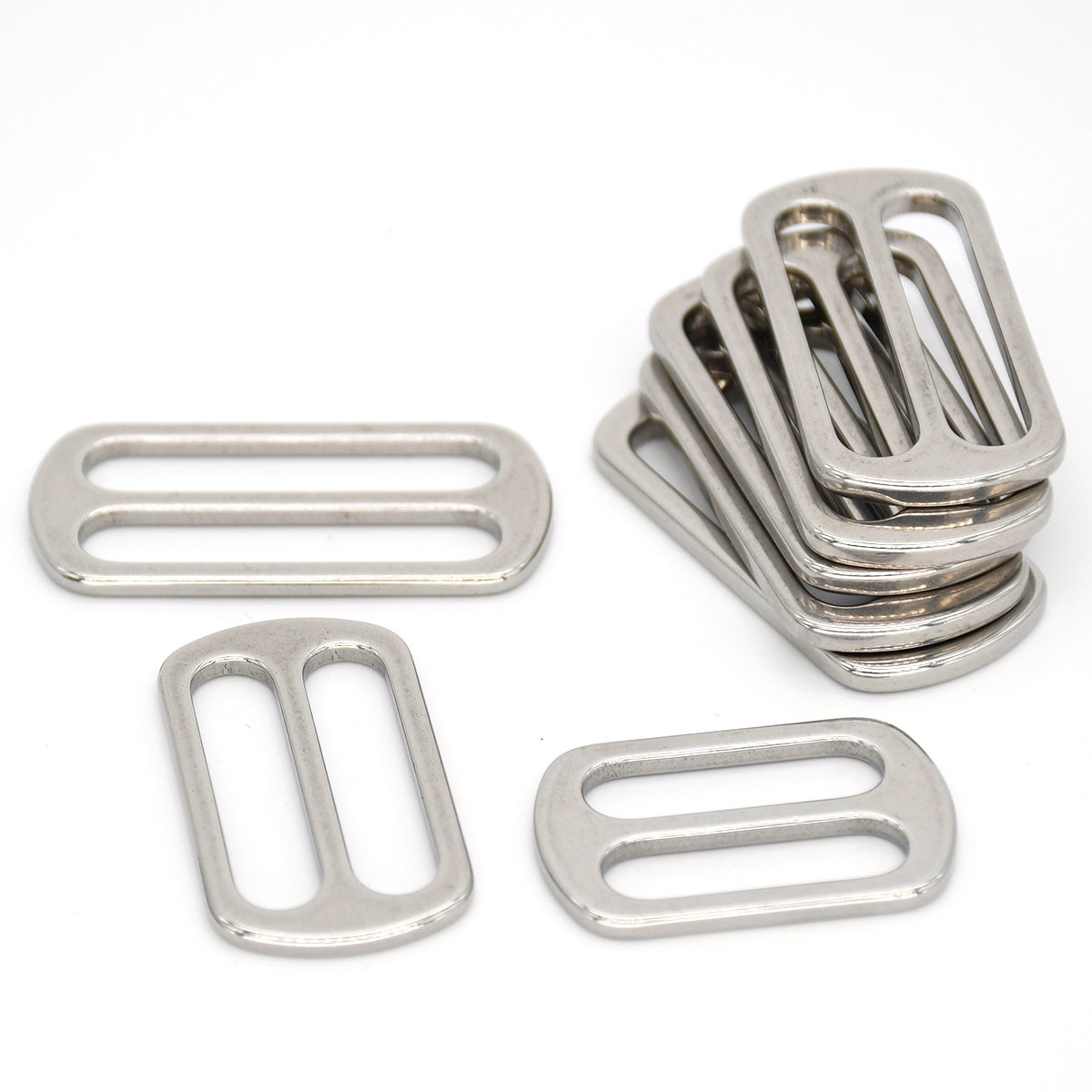 CLOXY Stainless Steel Adjustable Slider 25/32/38mm Stainless Steel Adjustment Tri-glide Buckle for Backpack Dog Collar Harness