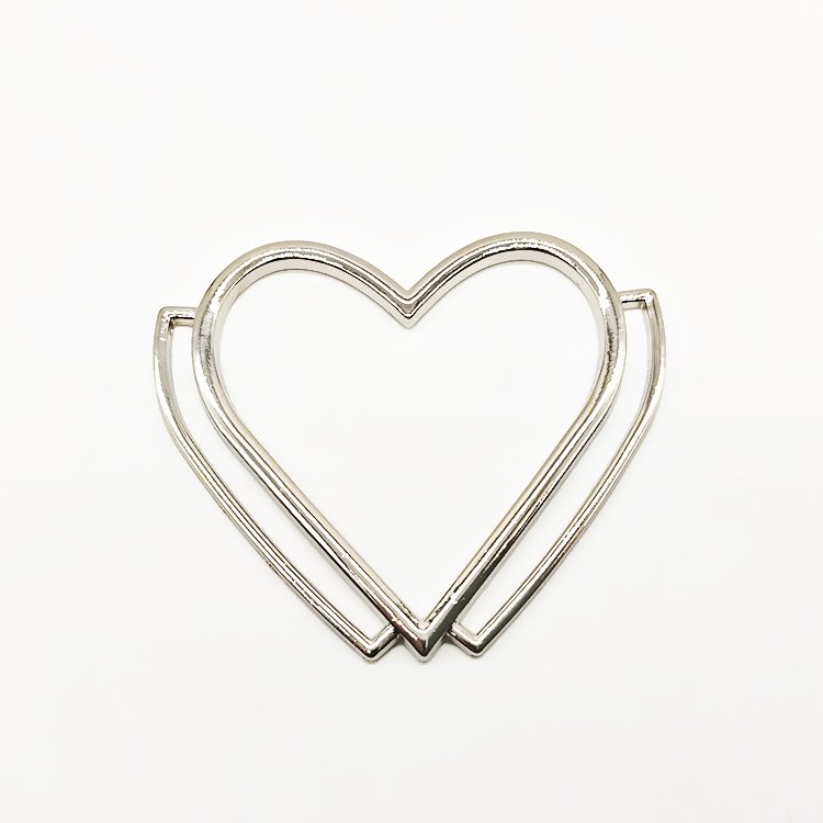 Hot Selling Newest Hollow Heart Shape Bikini Silver Ring Buckle Underwear Accessories Zinc Alloy Metal Swimwear Adjuster Buckles