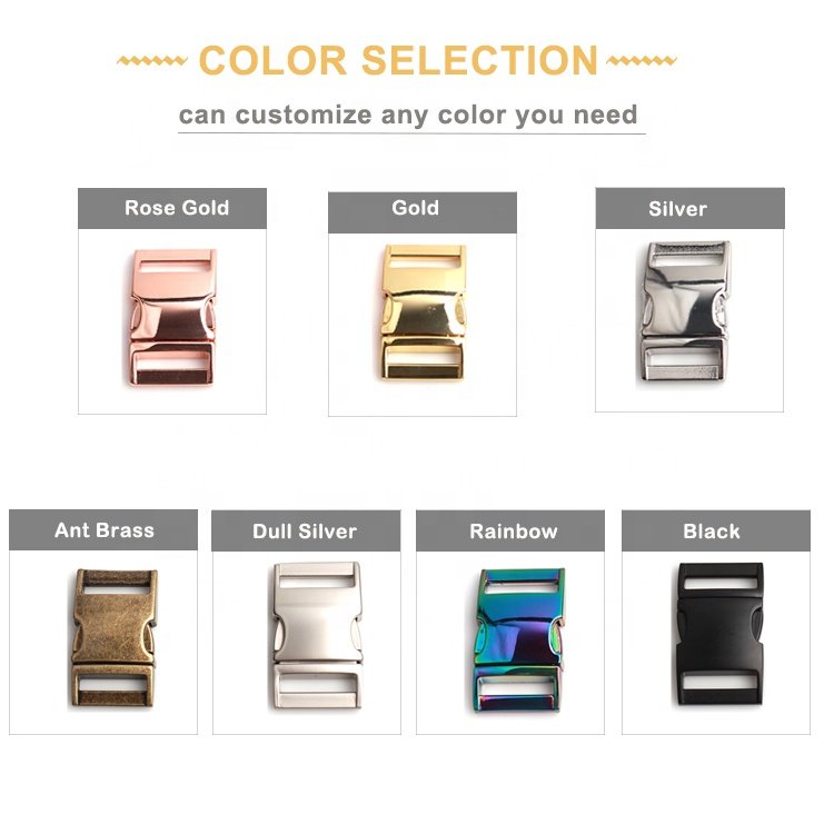 Custom Logo Safety Belt Metal Clasp Side Quick Release Buckle Eco-friendly 50mm Backpack Strap Buckle Dog Collar Accessories