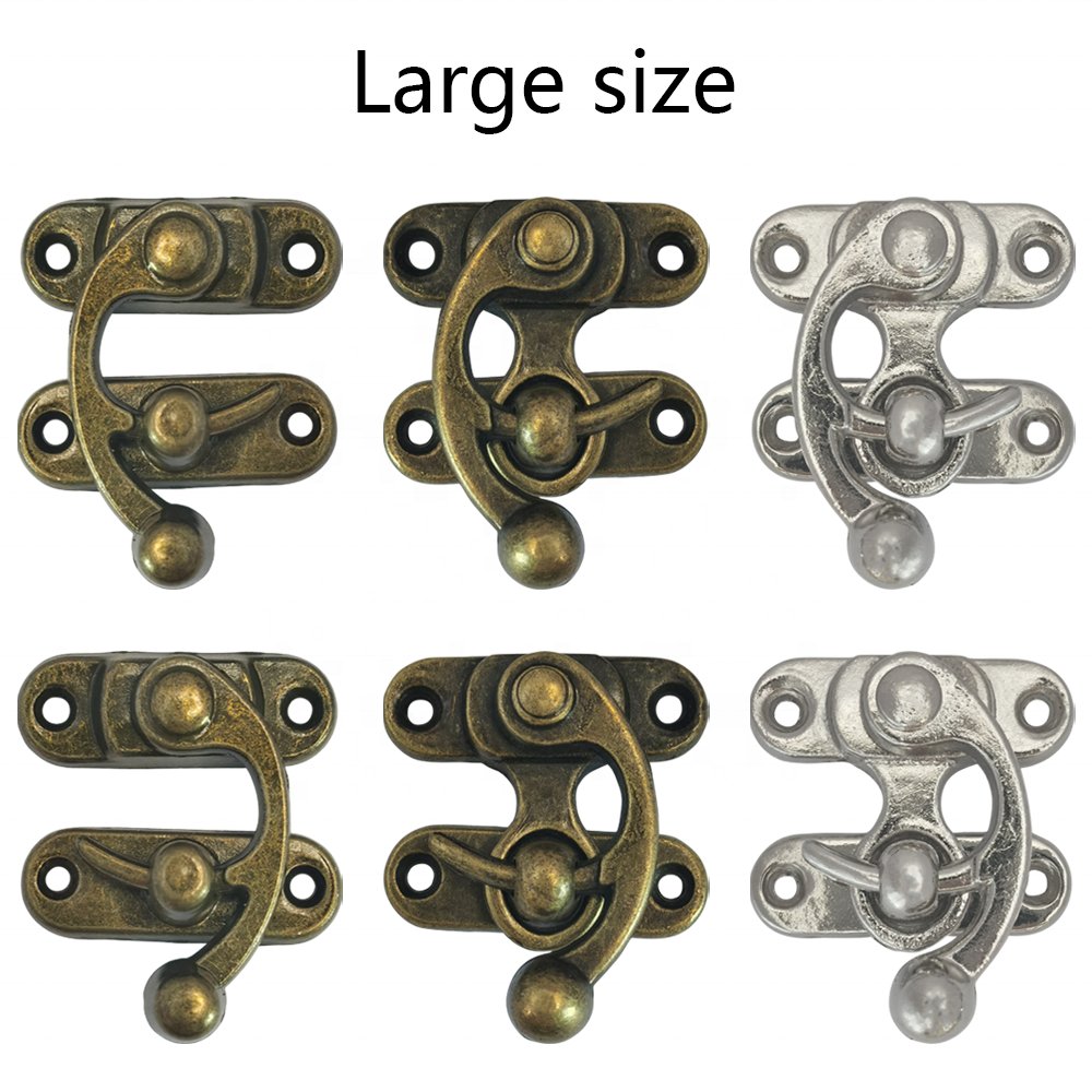 Antique wooden box furniture hook lock Decorative horn latch hook buckle