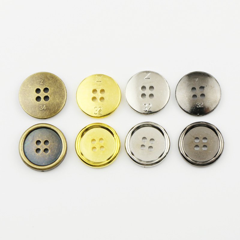 Yong Ji 10mm Spot gold four hole fine edge button plated round plastic buckle for shirt tooling children's wear resin button