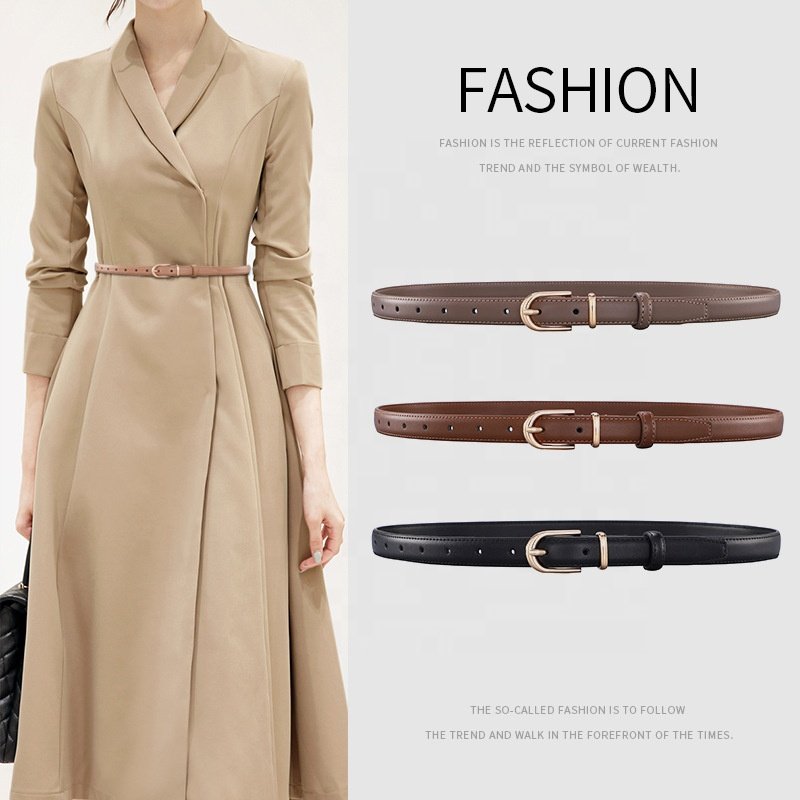 Women's belt pin buckle female pure cowhide culottes belt stock wholesale Genuine Leather Belt Ladies