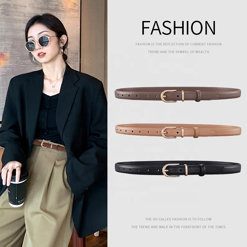 Women's belt pin buckle female pure cowhide culottes belt stock wholesale Genuine Leather Belt Ladies
