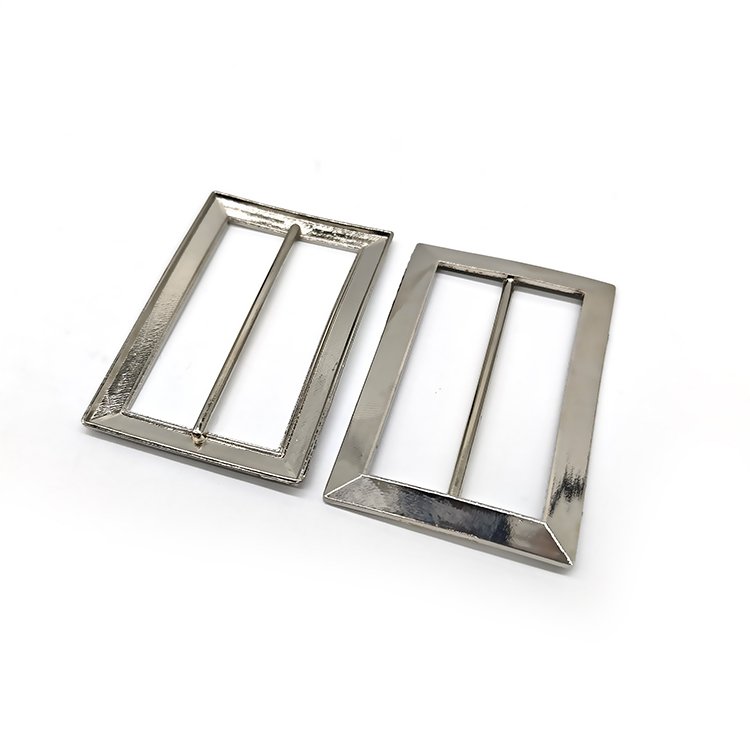 Wholesale Low Price Vintage Luxury Silver Square Belt Buckles Adjustable Handbag Straps Middle Horizontal Bar Metal Slide Buckle