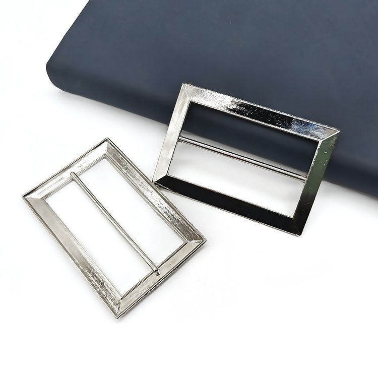 Wholesale Low Price Vintage Luxury Silver Square Belt Buckles Adjustable Handbag Straps Middle Horizontal Bar Metal Slide Buckle