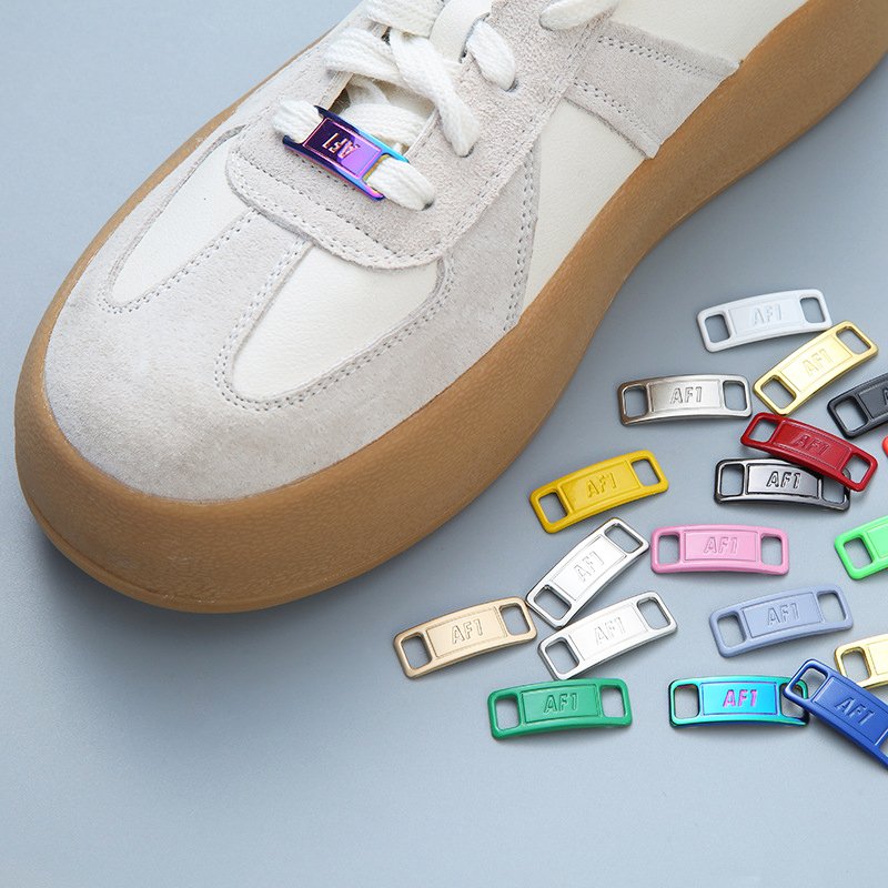 Custom Personalize with Colorful and Vibrant Shoe Lock Lace Charms Metal Shoelace Buckle for AF1 Sneaker