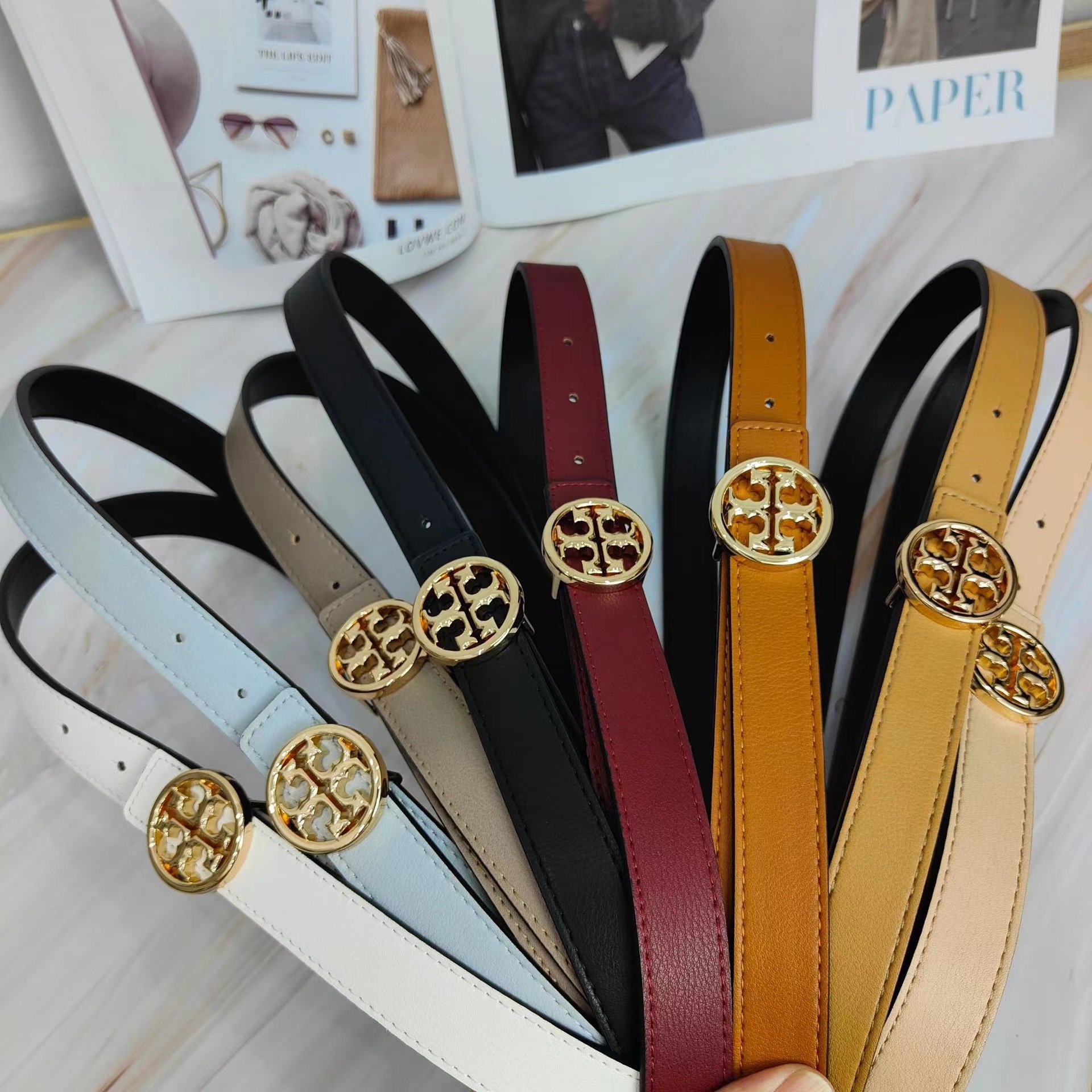 TB Luxury Designer Belts for Men and Women Custom Length Genuine Leather Famous Brand with Custom Logo Alloy Buckle