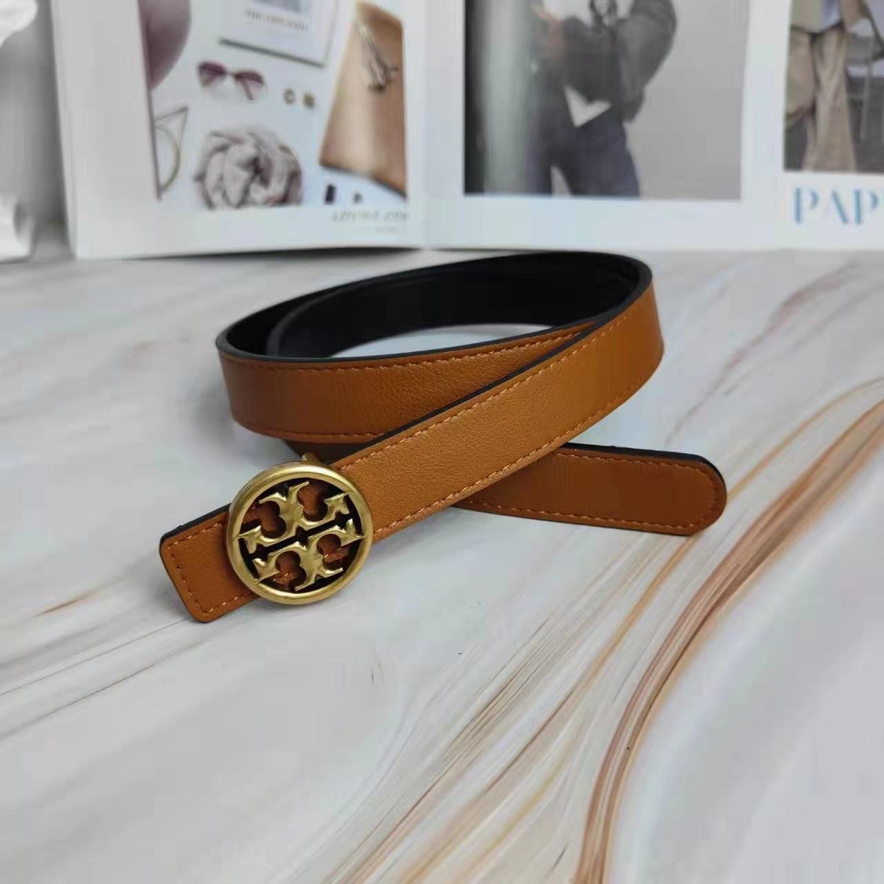 TB Luxury Designer Belts for Men and Women Custom Length Genuine Leather Famous Brand with Custom Logo Alloy Buckle