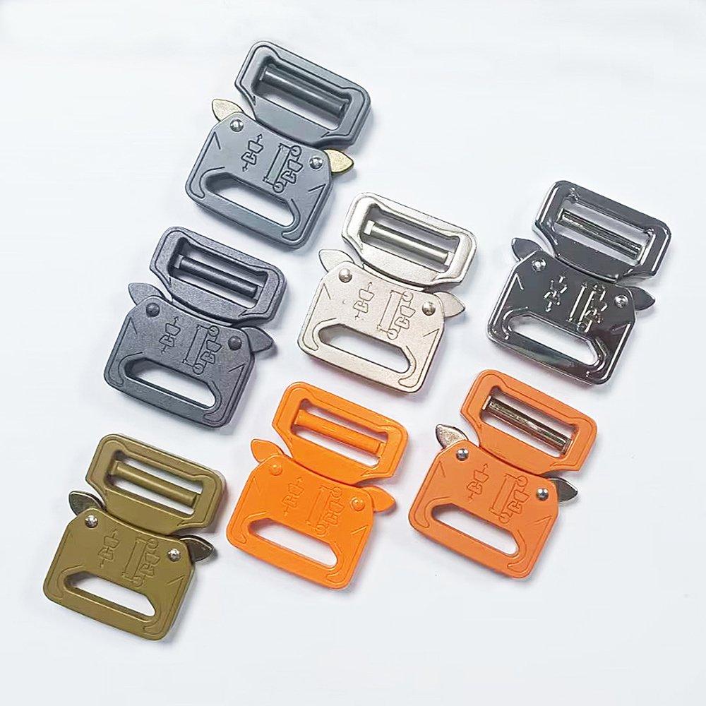 Customized Logo BLACK Color zinc alloy Adjustable No-Sew Tactical Heavy Duty Belt Buckle 27mm quick release buckle
