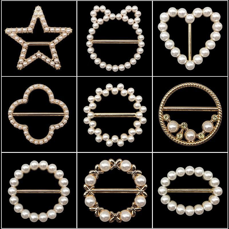 Detachable women T-shirt clasp tie ring clips scarf knot buckle