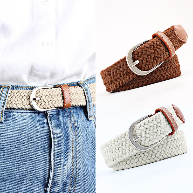 Women's belt with buckle thick leather belt women woven belts designer buckle