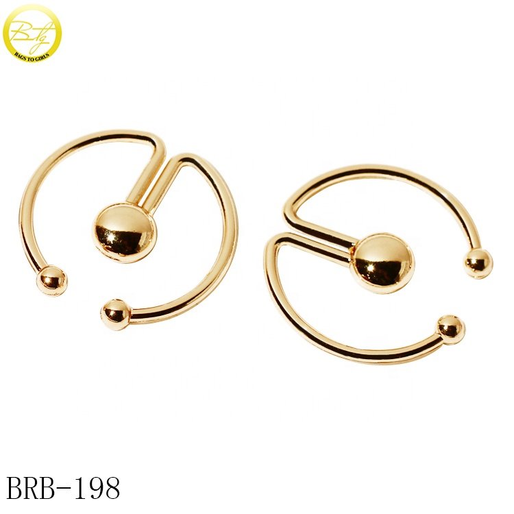 Fashion lingerie accessory gold clasps zinc alloy bikini hardware G buckle adjustable clip ring connector for bra