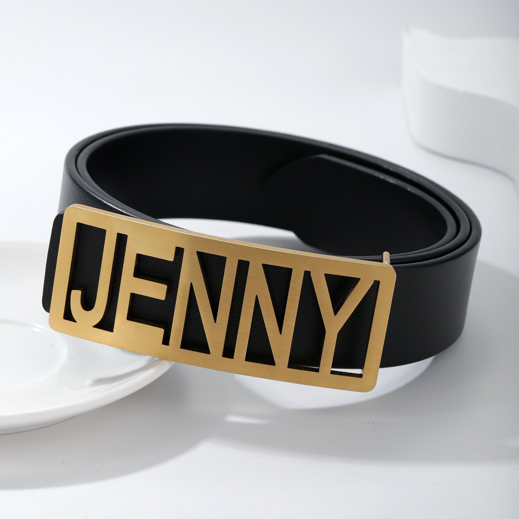 Belt Buckle Custom Manufacturer Brass Hollow Out Stainless steel 35mm 40mm Y2k Letter Shape Belt Buckle