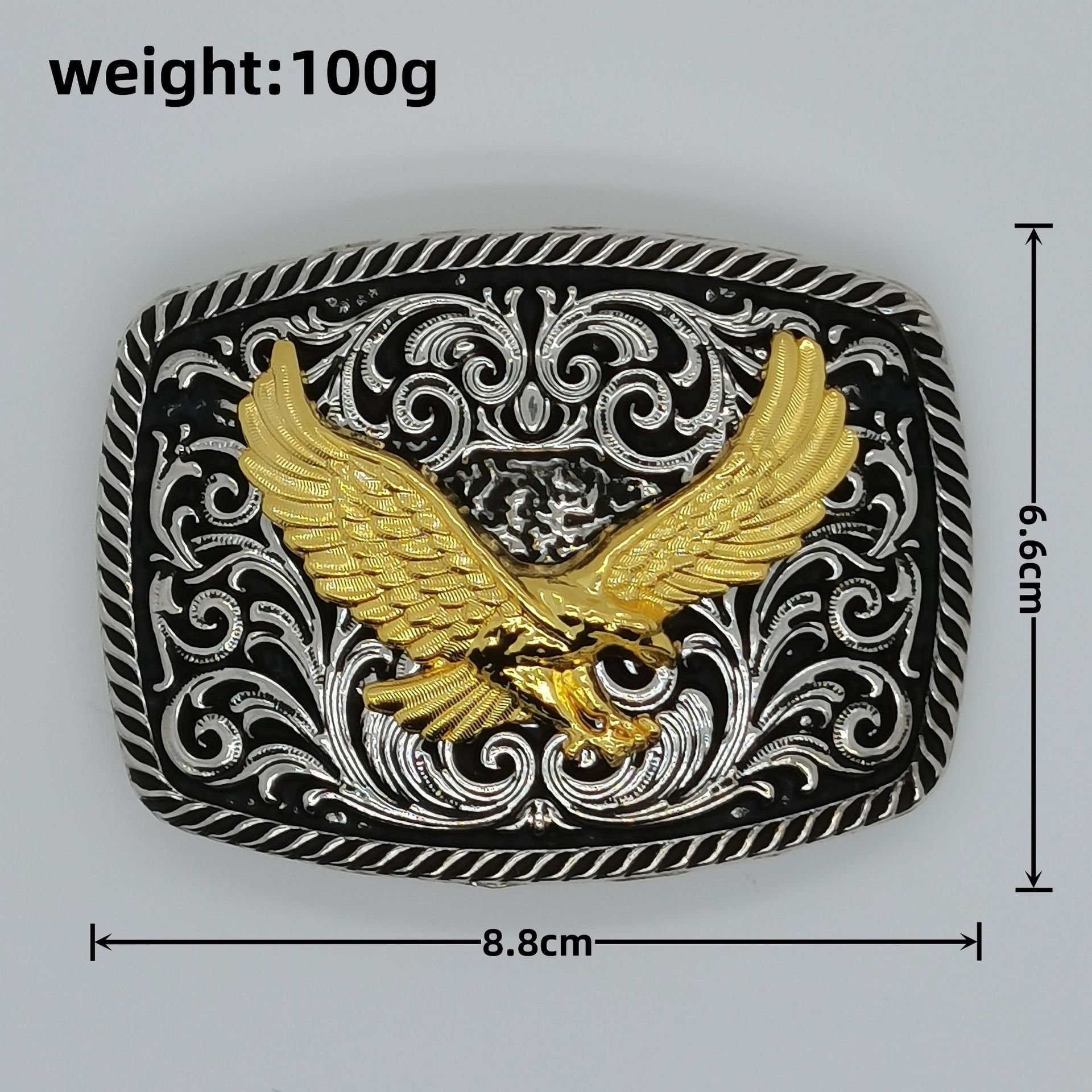 Hot Selling Western Cowboy Belt Buckles Cross-Border Retro Casual Smooth buckle with Arabesque Flower Eagle Made of Zinc Alloy