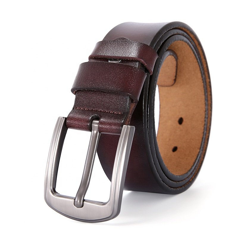Leather belt for men simple black retro pants belt trendy cowhide casual needle buckle waist belt for men dropping