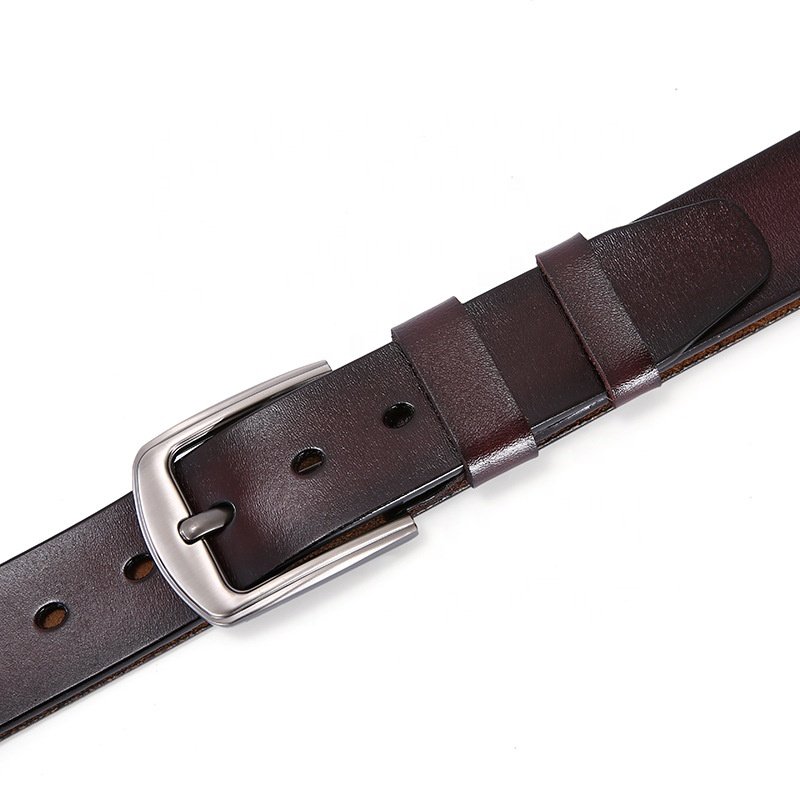 Leather belt for men simple black retro pants belt trendy cowhide casual needle buckle waist belt for men dropping