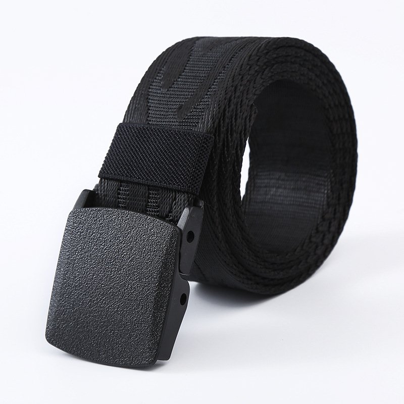 Tactical Waist Belt Men's Canvas leisure Belt Casual Nylon Waistband Durable Plastic No Metal Buckle Training Belts 120x3.8cm