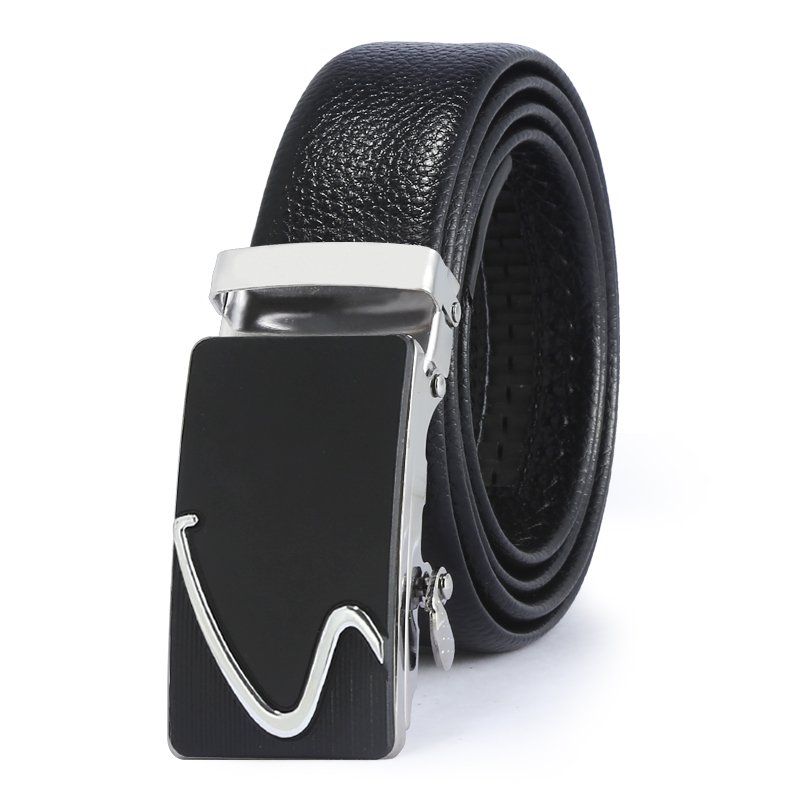 Men High Quality cowboy PU Gold Rachet Belts Men Fashion leather Jeans belt for man