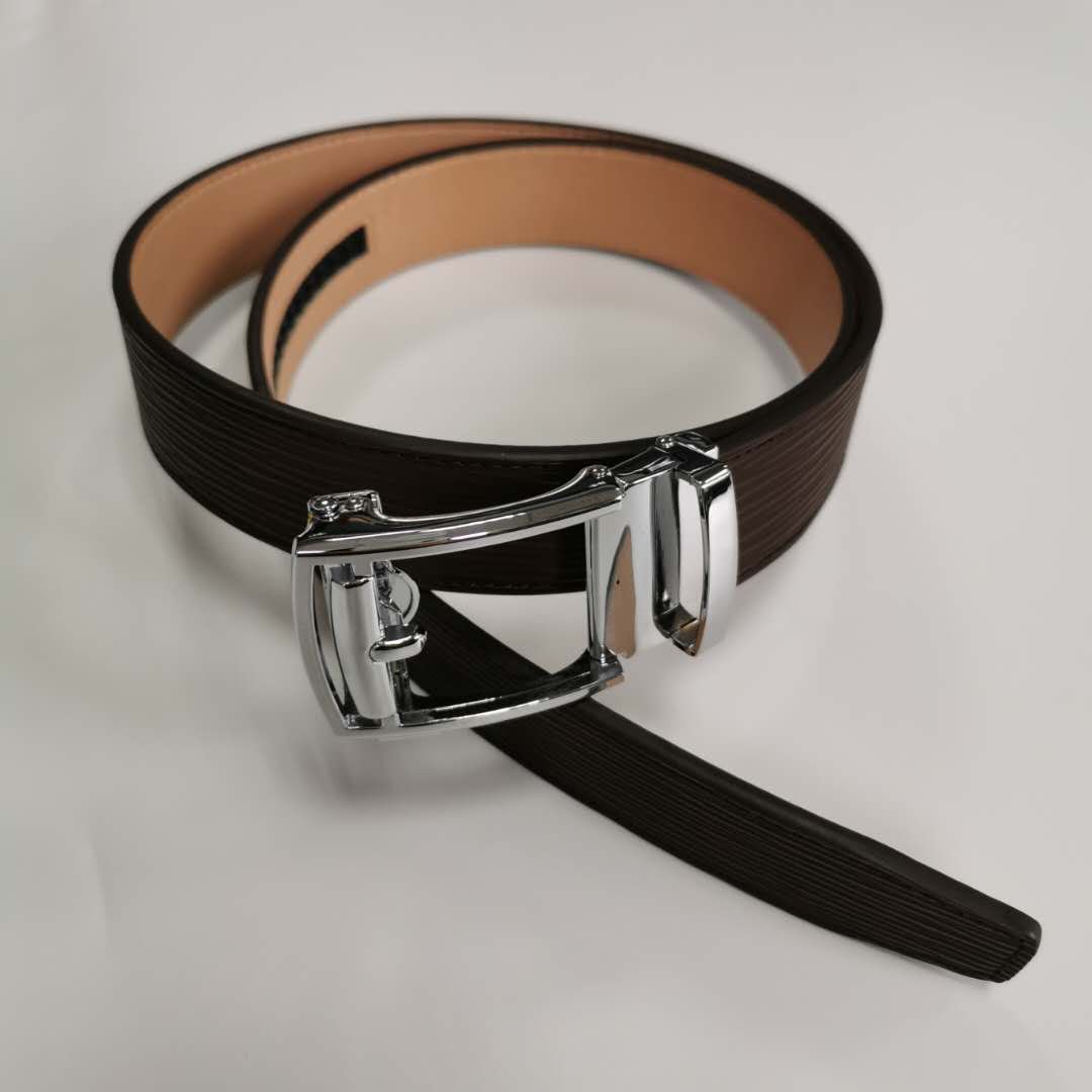 High Quality Business Mens Split & PU Leather with Automatic Sliding Buckle Belts genuine crocodile belts belt for men