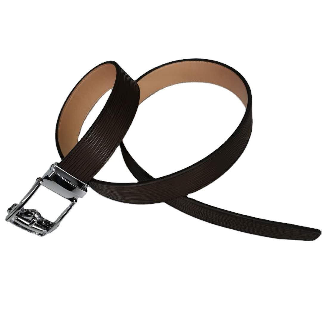 High Quality Business Mens Split & PU Leather with Automatic Sliding Buckle Belts genuine crocodile belts belt for men