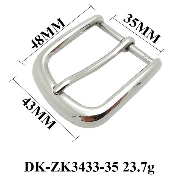 Versatile Pants And Jeans Creative 35MM Zinc Alloy Shiny Silver Custom Logo Simple Pin Buckle for Men