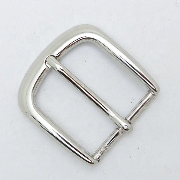 Versatile Pants And Jeans Creative 35MM Zinc Alloy Shiny Silver Custom Logo Simple Pin Buckle for Men
