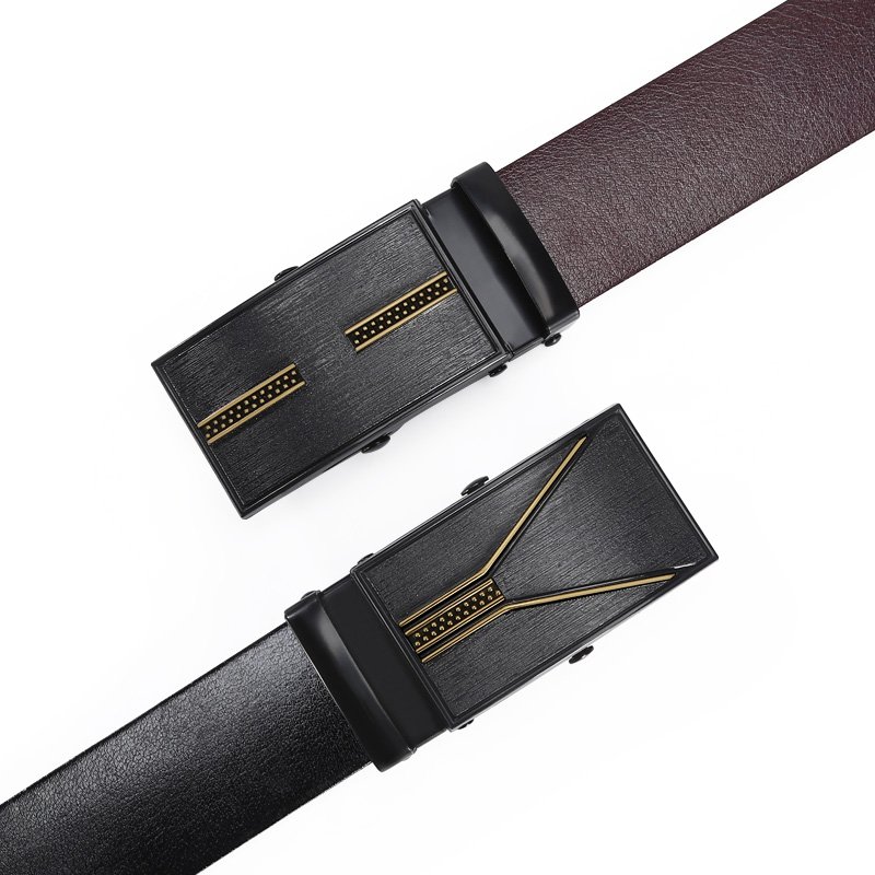 Designer Belt PU Automatic Adjustment Belt Buckle Plastic Buckle Non Perforated Waist Belt