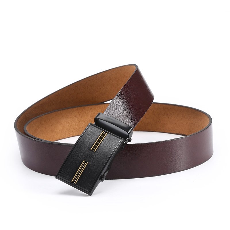 Designer Belt PU Automatic Adjustment Belt Buckle Plastic Buckle Non Perforated Waist Belt
