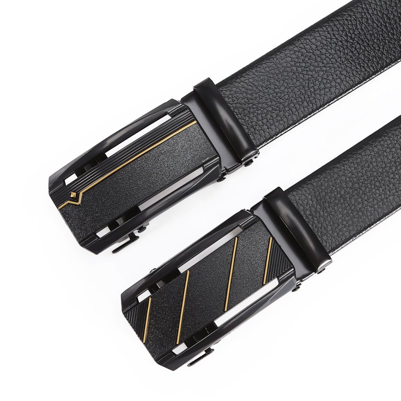 Designer Belt PU Automatic Adjustment Belt Buckle Plastic Buckle Non Perforated Waist Belt