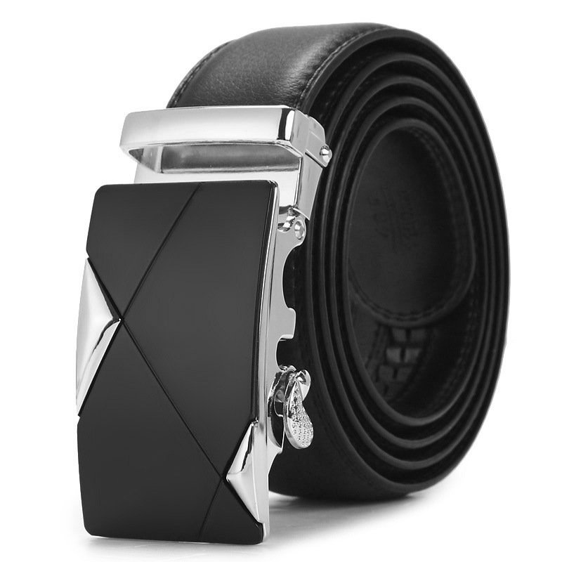 TXL378 Business Men Belts Automatic Buckle Cowhide Belts Customized Logo Male Waist Straps Genuine Leather Belt
