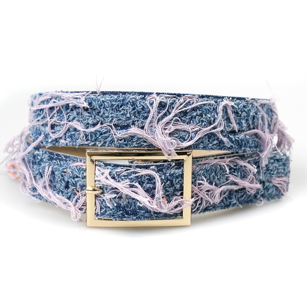 Designer Fashion Carved Shiny Pin Buckle Belt For Cowgirl Trendy Vintage PU leather Worn-out Denim fabric Belt For Women Jeans