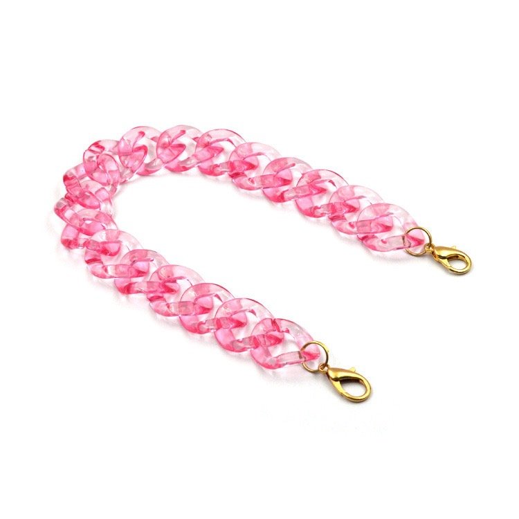 Clear candy Color Acrylic Resin Chain Bag Accessories Metal Buckle Handbag chain Party handle accessories